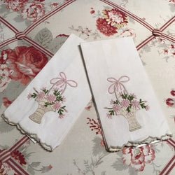 2 I. Magnin Madeira fingertip towels