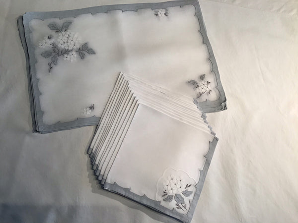 Vintage Madeira shadow work Placemats & Napkins