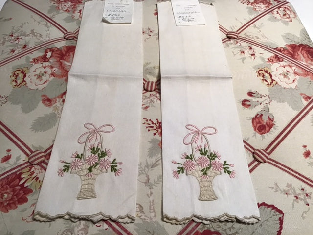 2 I. Magnin Madeira fingertip towels