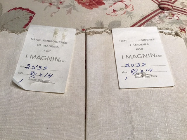 2 I. Magnin Madeira fingertip towels