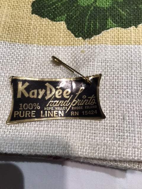 2 NOS hand-printed KayDee tea towels