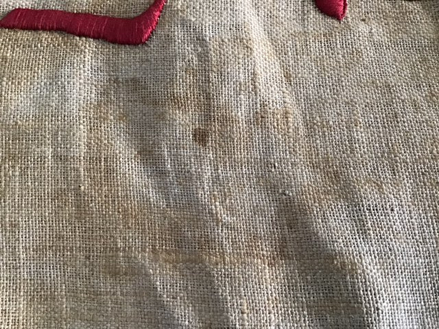 Antique natural linen laundry bag