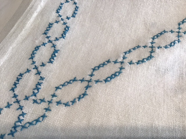 Cross-Stitch linen tablecloth