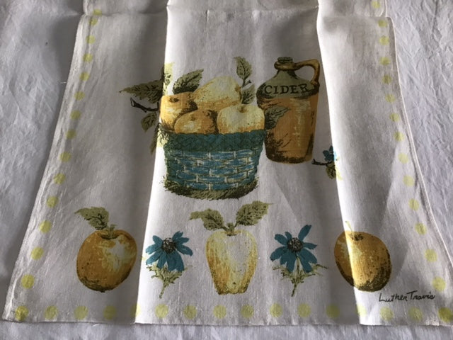 Pair of Luther Travis mid-century linen tea towels