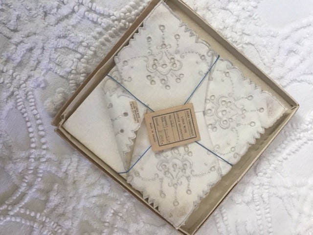 4 NOS, in Original Box, tea napkins